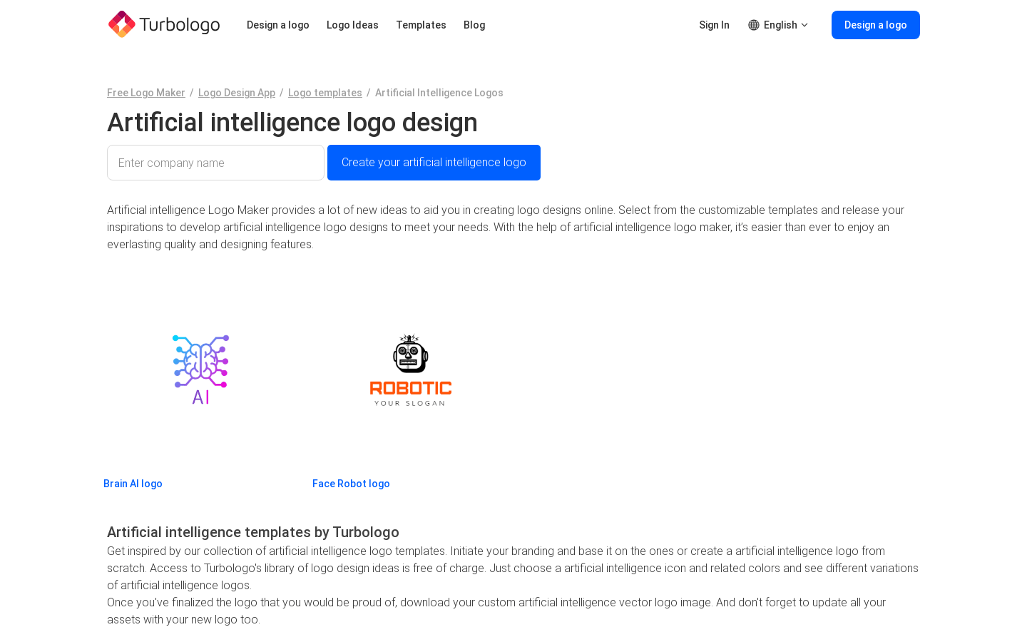 Artificial Intelligence Logo Maker