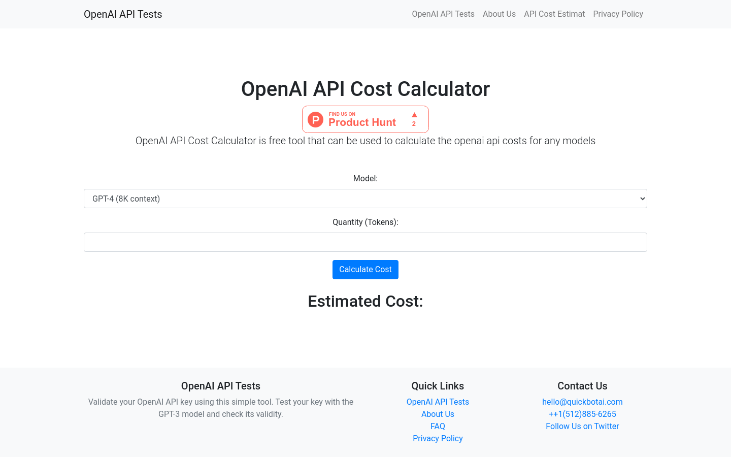 OpenAI API Cost Calculator
