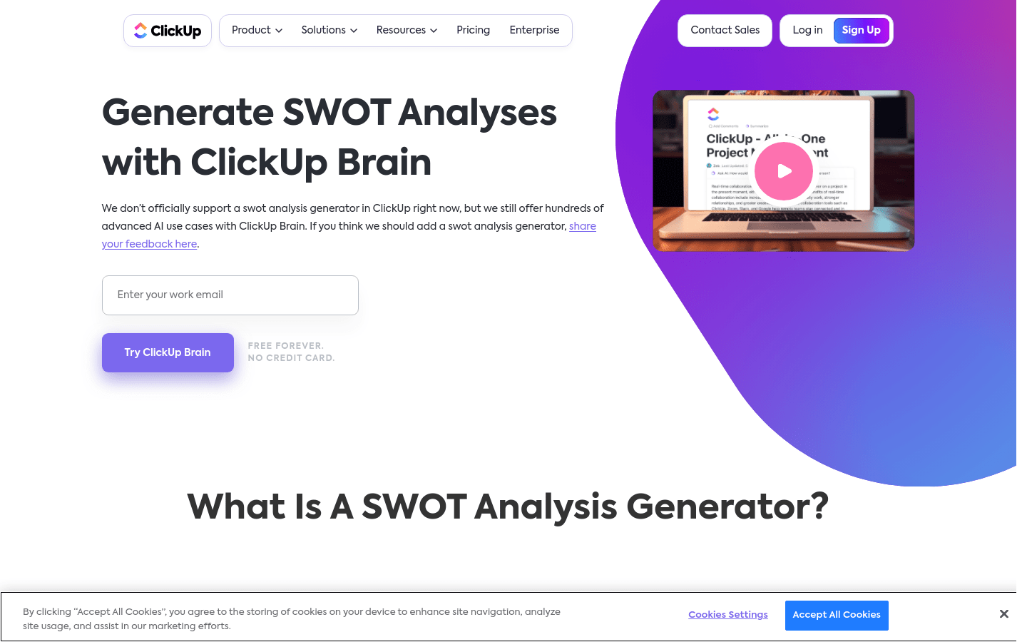 SWOT Analyses with ClickUp Brain